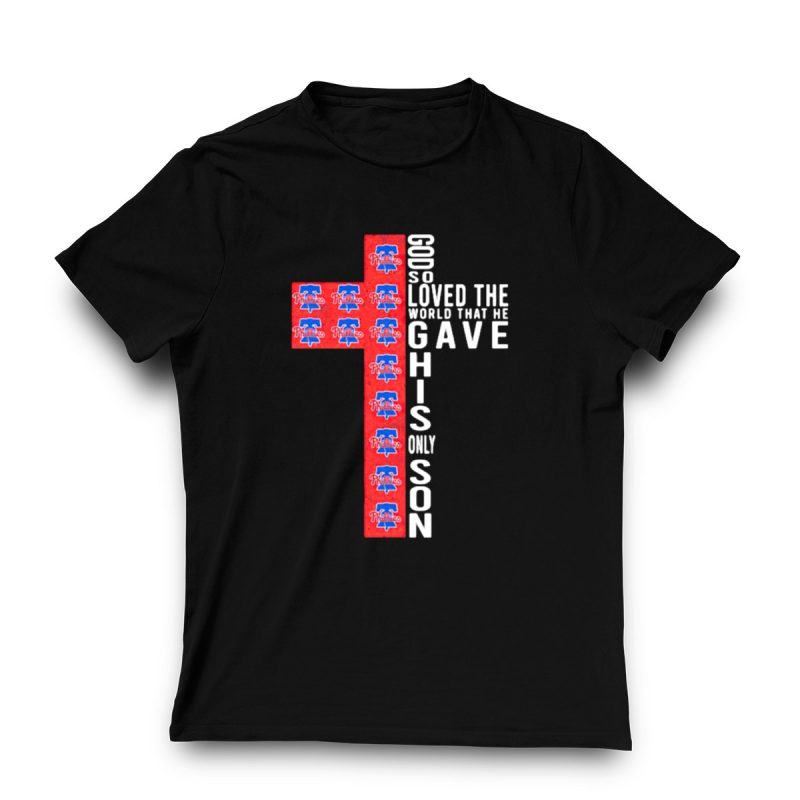 Phillies 'God So Loved the World' Cross Graphic T-Shirt for Fans - Image 3