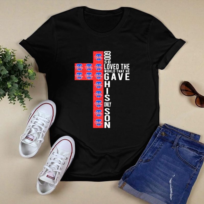 Phillies 'God So Loved the World' Cross Graphic T-Shirt for Fans - Image 5