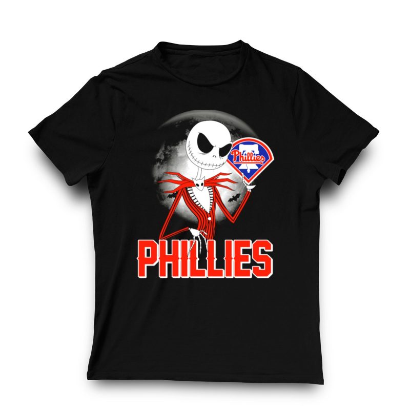 Phillies Jack Skellington Halloween T-Shirt – Spooky Crossover Style - Image 3