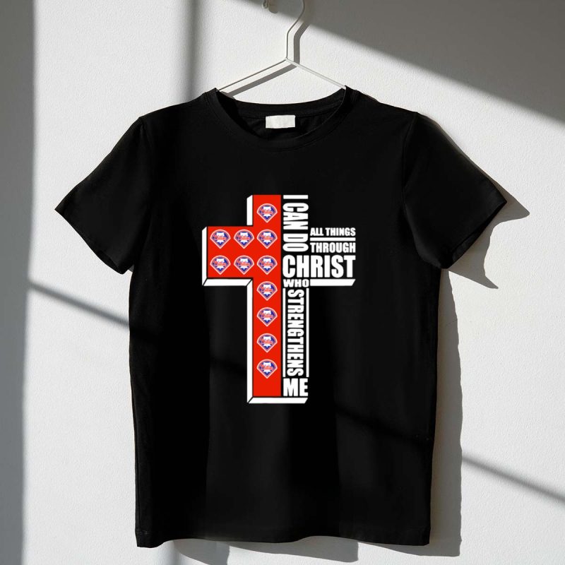 Phillies Cross T-Shirt: Inspirational 'I Can Do All Things' Design
