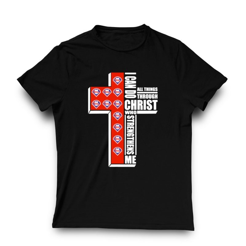 Phillies Cross T-Shirt: Inspirational 'I Can Do All Things' Design - Image 3