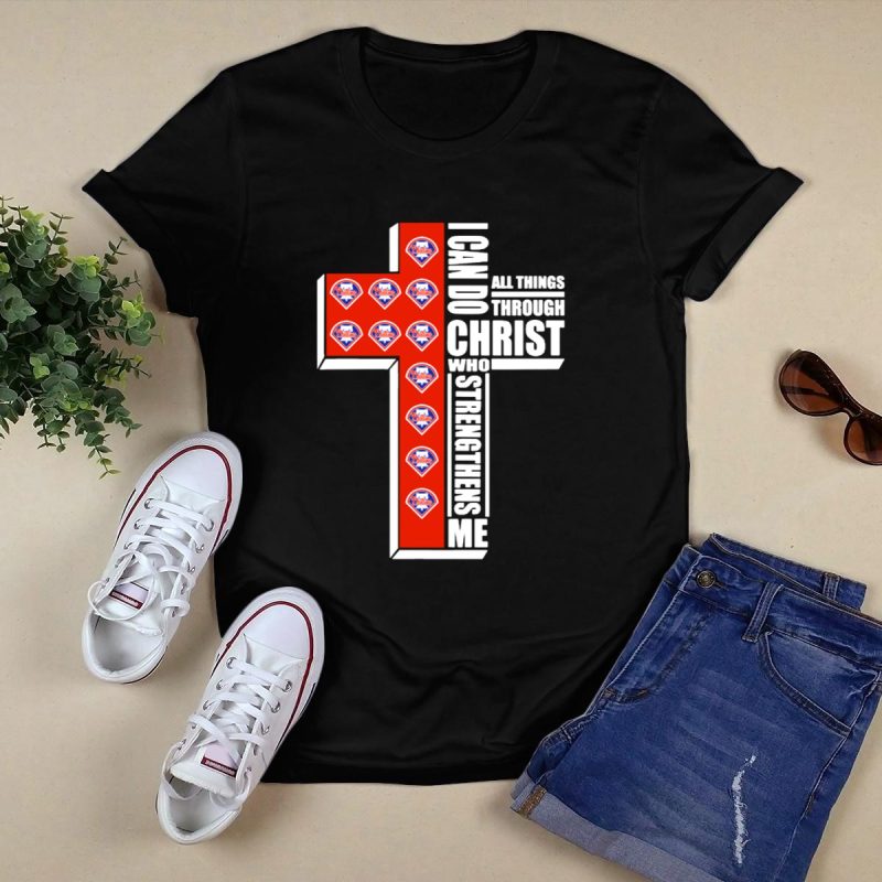 Phillies Cross T-Shirt: Inspirational 'I Can Do All Things' Design - Image 5