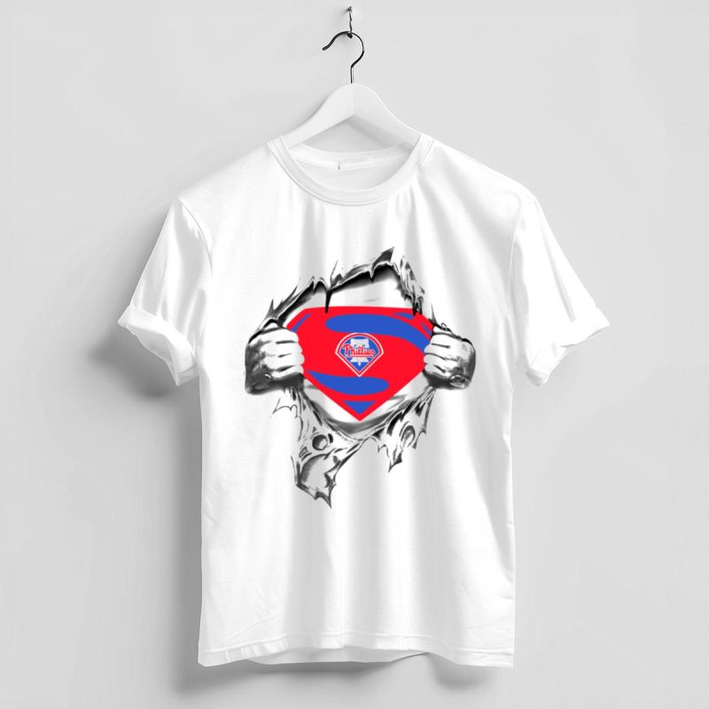 Phillies Superman Shield Logo T-Shirt for Baseball Fans and Collectors - Image 4