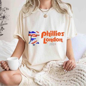 Phillies London 2024 Union Jack Graphic T-Shirt for Baseball Fans