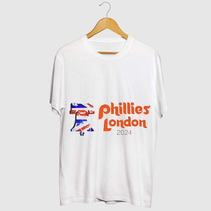 Phillies London 2024 Union Jack Graphic T-Shirt for Baseball Fans - Image 2