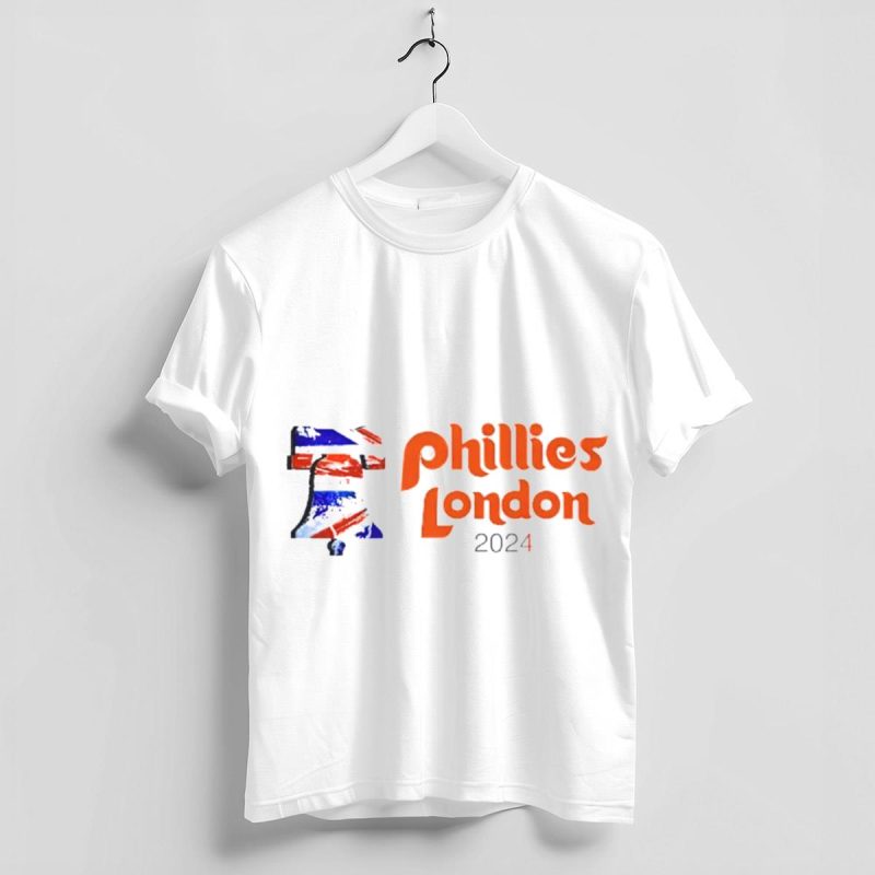 Phillies London 2024 Union Jack Graphic T-Shirt for Baseball Fans - Image 4