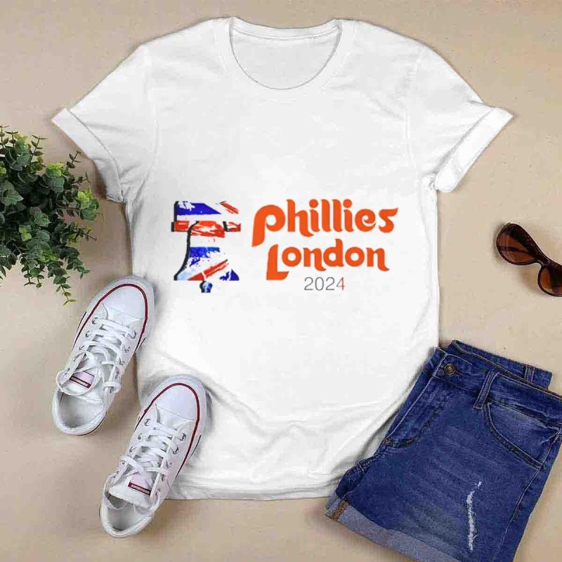 Phillies London 2024 Union Jack Graphic T-Shirt for Baseball Fans - Image 6