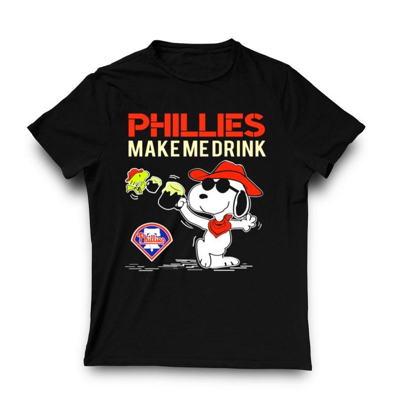 Phillies Make Me Drink Snoopy T-Shirt | Perfect for Philadelphia Fans - Image 3