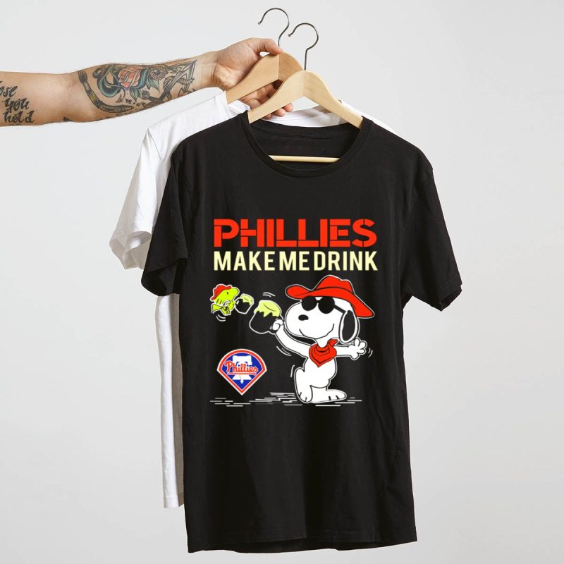 Phillies Make Me Drink Snoopy T-Shirt | Perfect for Philadelphia Fans - Image 4
