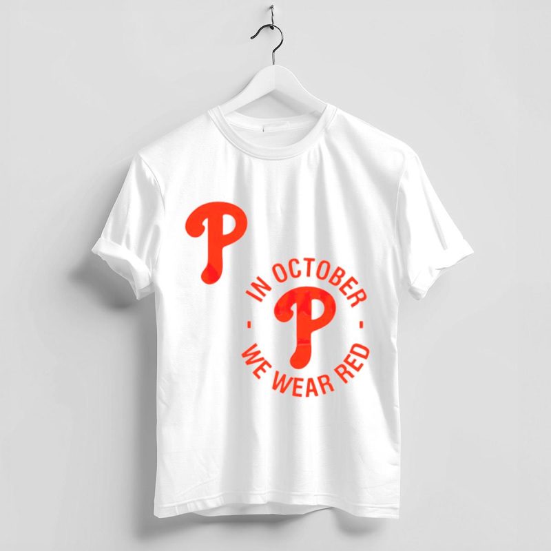 October Red Phillies P Logo T-Shirt - Ideal Game Day Wear for Fans - Image 4