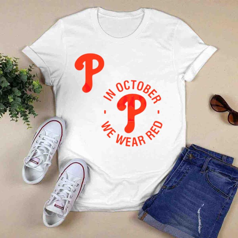 October Red Phillies P Logo T-Shirt - Ideal Game Day Wear for Fans - Image 6