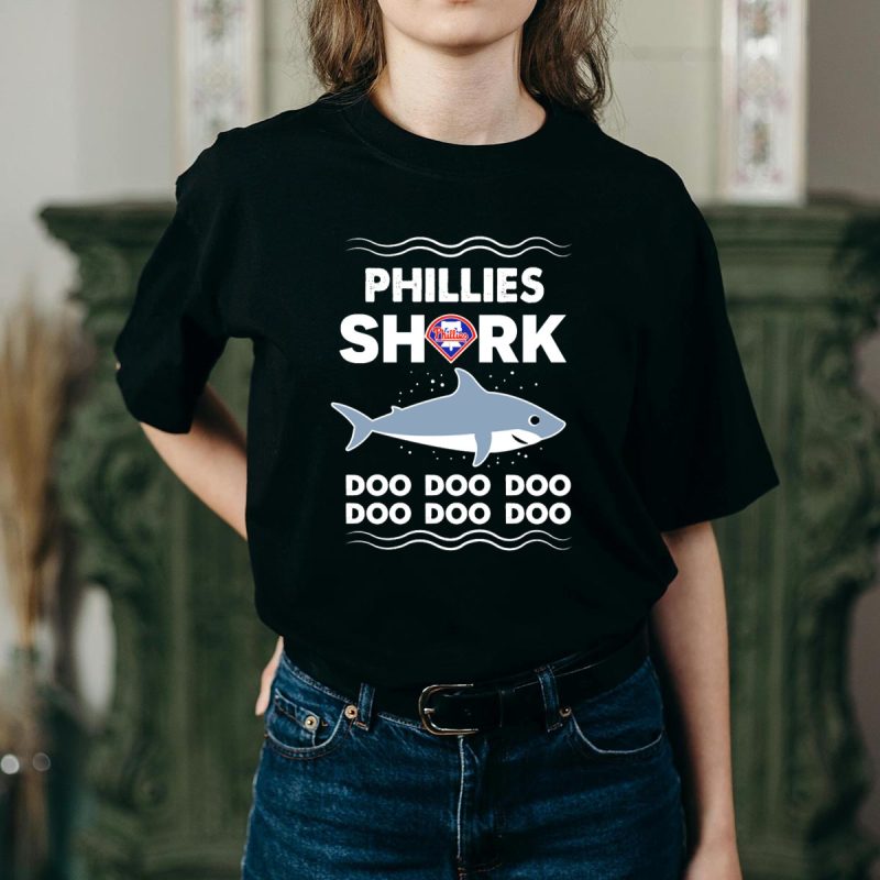 Philadelphia Phillies Shark Doo Doo Doo T-Shirt - Fun Baseball Fan Tee - Image 2