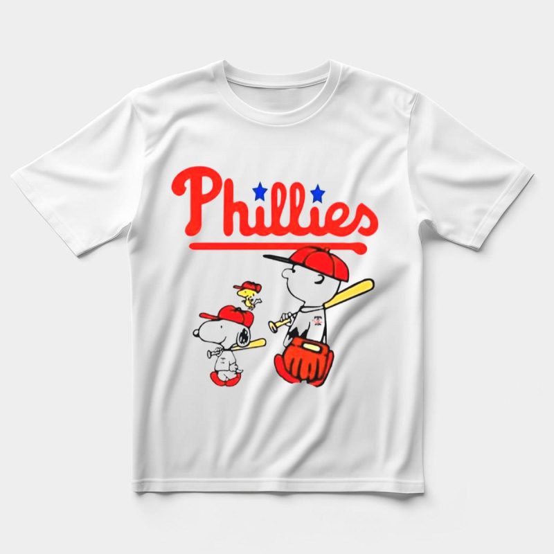 Snoopy & Woodstock Phillies Baseball T-Shirt for Peanuts Fans - Image 5