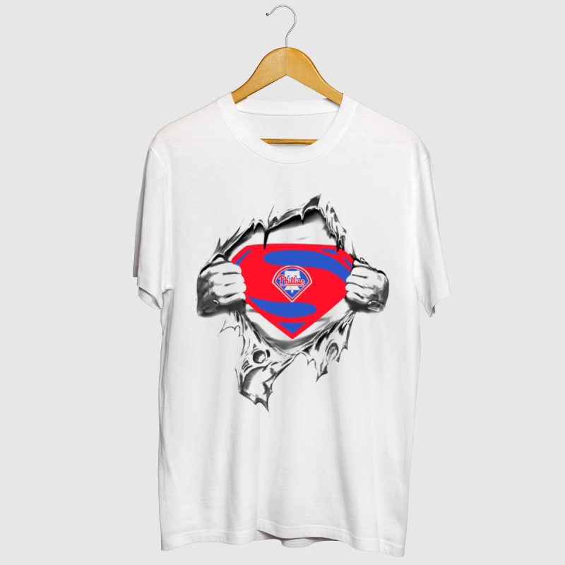 Phillies Superman Logo Baseball T-Shirt for Dedicated Fans - Image 2