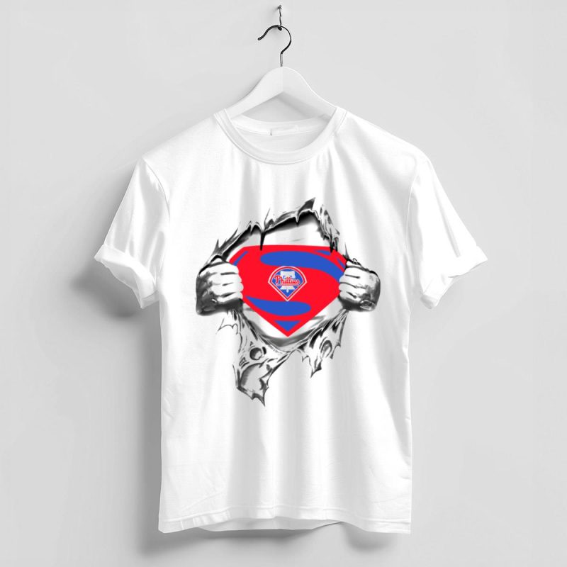 Phillies Superman Logo Baseball T-Shirt for Dedicated Fans - Image 4