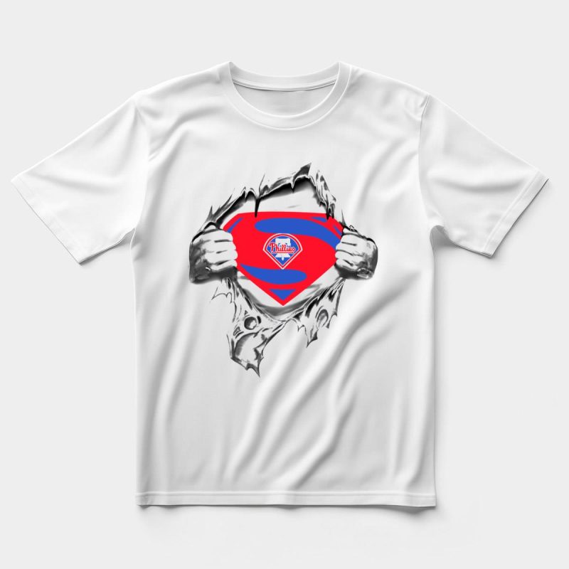 Phillies Superman Logo Baseball T-Shirt for Dedicated Fans - Image 5
