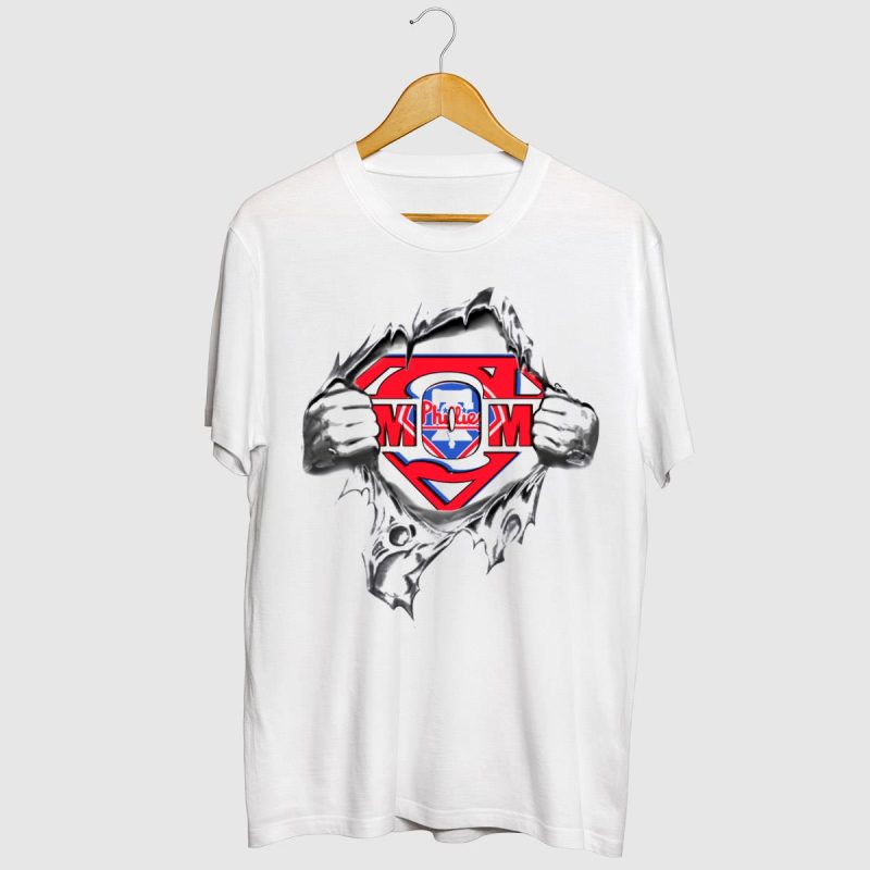 Phillies Superman Logo Torn Open T-Shirt - Trendy Fan Gear for Supporters - Image 2