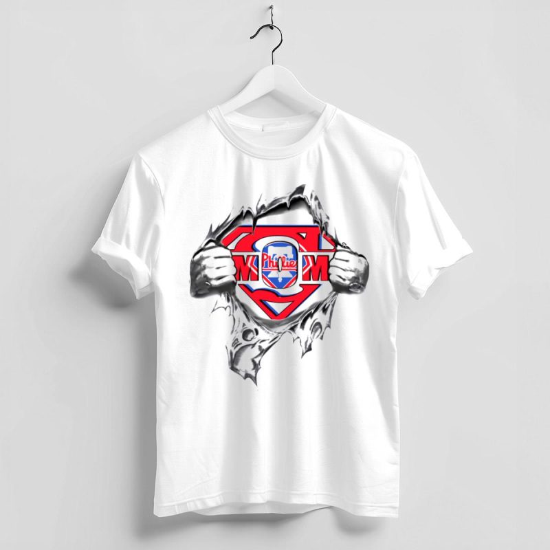 Phillies Superman Logo Torn Open T-Shirt - Trendy Fan Gear for Supporters - Image 4