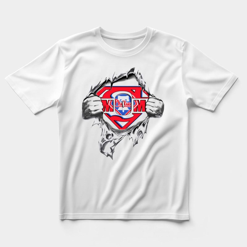 Phillies Superman Logo Torn Open T-Shirt - Trendy Fan Gear for Supporters - Image 5