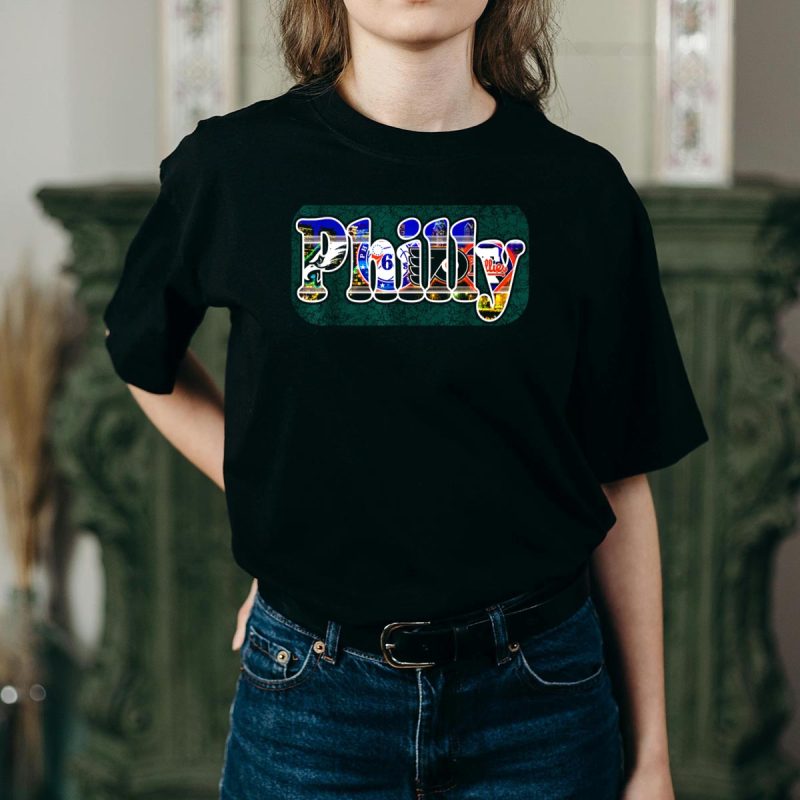 Philly Sports Cityscape T-Shirt for Eagles, Sixers, Flyers, and Phillies Fans - Image 2