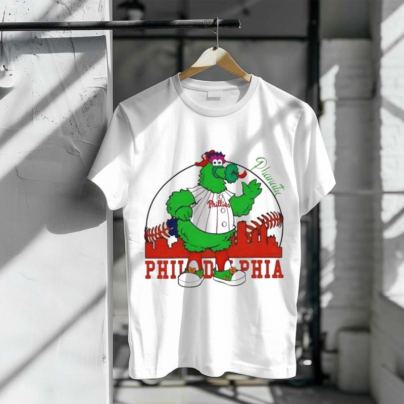 Philly Phanatic Philadelphia Skyline Phillies Baseball T-Shirt for Fans - Image 3