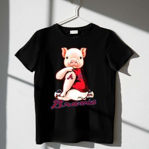 Atlanta Braves Pig Jersey T-Shirt With Baseballs Design For Fans