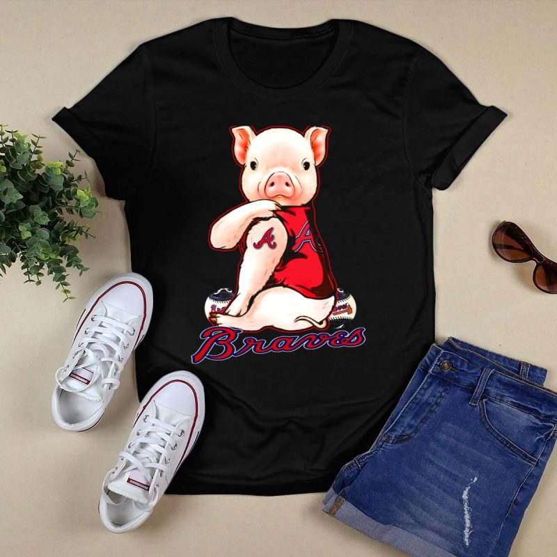 Atlanta Braves Pig Jersey T-Shirt With Baseballs Design For Fans - Image 5