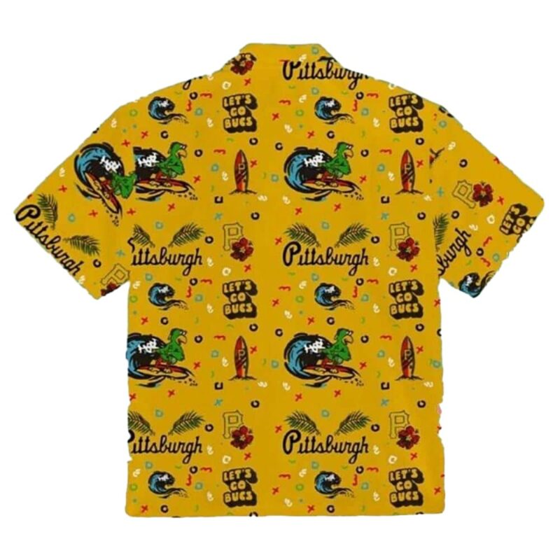 Pittsburgh Pirates Let's Go Bucs Graphic Aloha Hawaiian Shirt - Unisex - Image 3