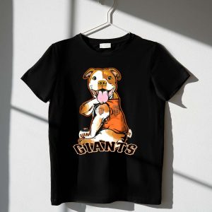 San Francisco Giants Dog Logo Orange & Black T-Shirt For Pitbulls