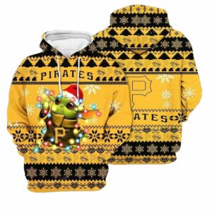 Pittsburgh Pirates Baby Yoda Star Wars Graphic Hoodie for Fans