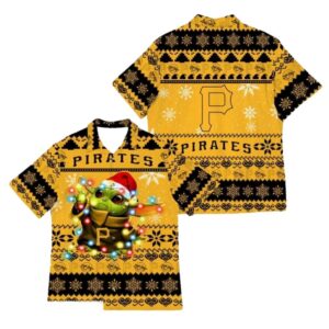 Pittsburgh Pirates Baby Yoda Graphic Aloha Shirt for Men and Women