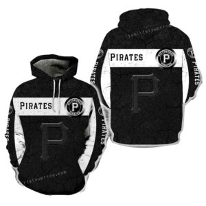 Pittsburgh Pirates Unisex Black and White Graphic Print Hoodie