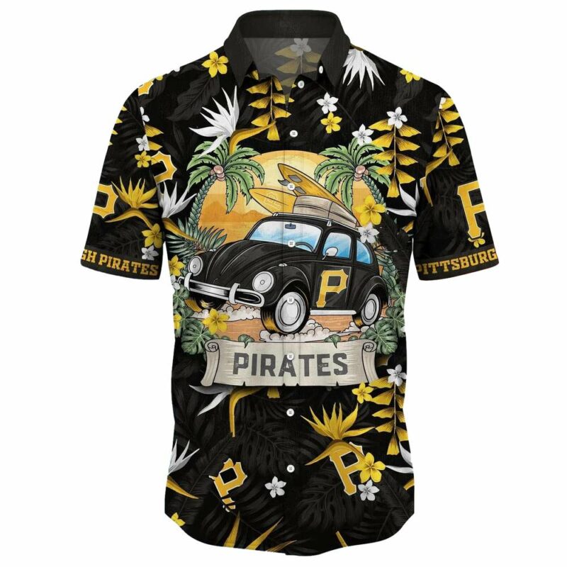 Pittsburgh Pirates Tropical Aloha Shirt - Unisex Graphic Print for Summer Fun - Image 2