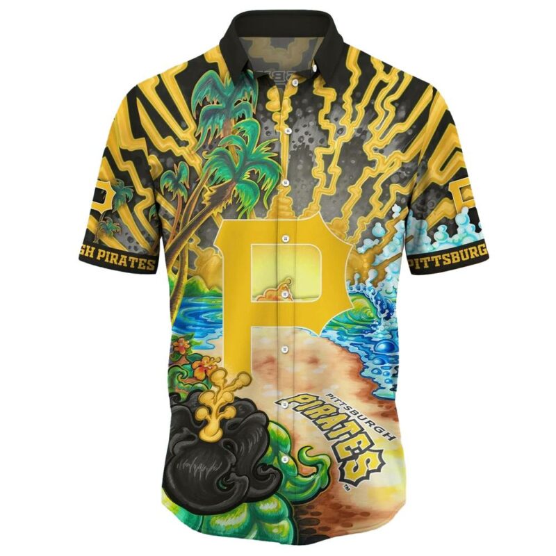 Pittsburgh Pirates Graphic Aloha Hawaiian Shirt for Men and Women - Image 2