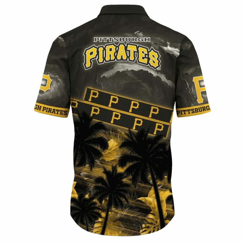 Pittsburgh Pirates Tropical Aloha Shirt with Coconut and Waves Graphic - Image 3