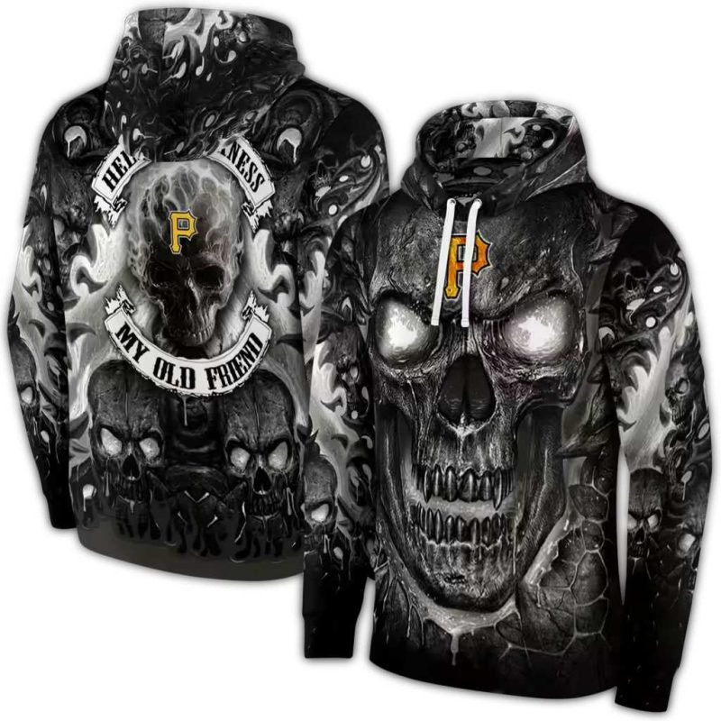 Pittsburgh Pirates Demonic Skull AOP Hoodie 1