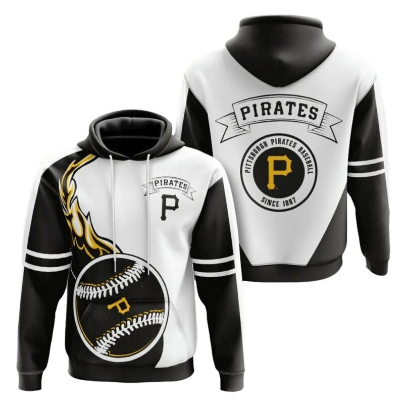 Pittsburgh Pirates Fire Ball Graphic Printed Unisex Hoodie