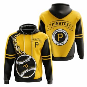 Pittsburgh Pirates Black and Yellow Graphic Hoodie - Unisex Gift