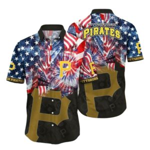 Pittsburgh Pirates Firework Celebration Graphic Aloha Hawaiian Shirt