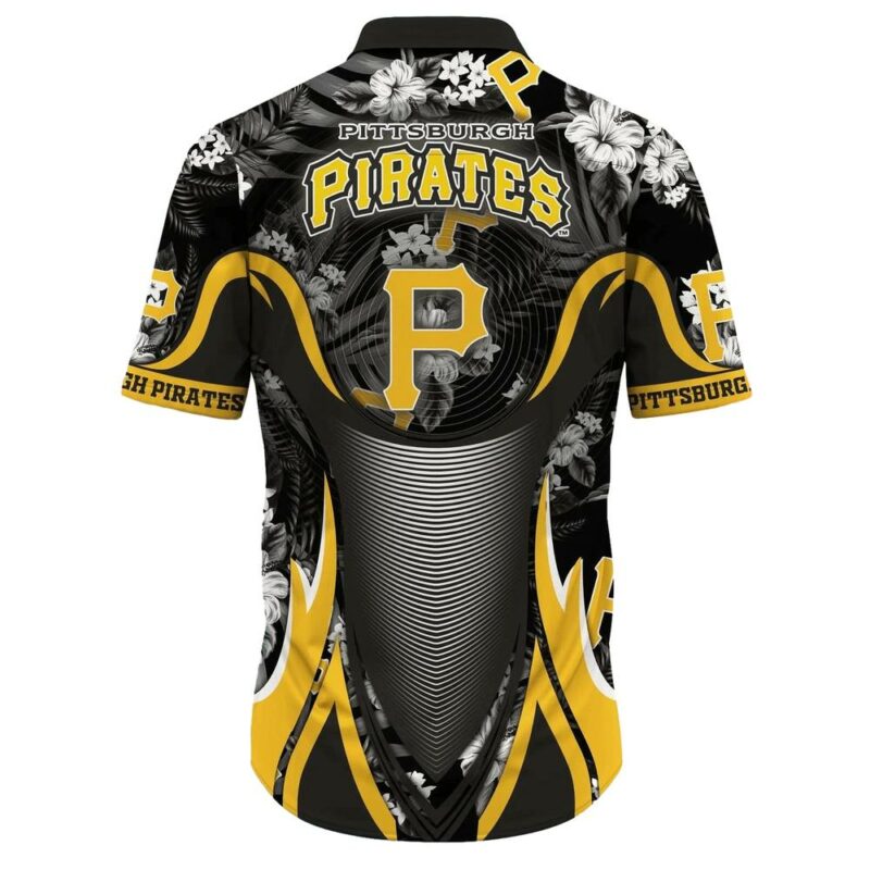 Pittsburgh Pirates Tropical Floral Graphic Aloha Shirt for Men & Women - Image 3