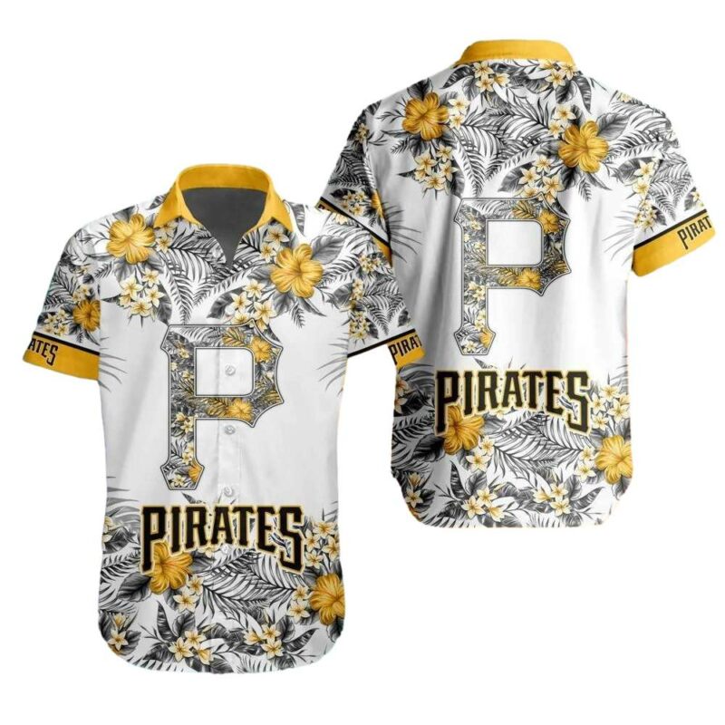 Pittsburgh Pirates Floral Graphic Aloha Shirt for Men and Women