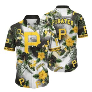 Pittsburgh Pirates Floral Graphic Aloha Shirt for Men and Women
