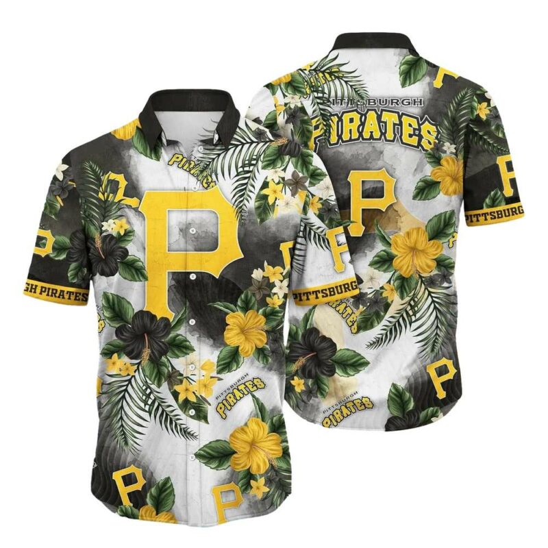 Pittsburgh Pirates Floral Graphic Aloha Shirt for Men and Women