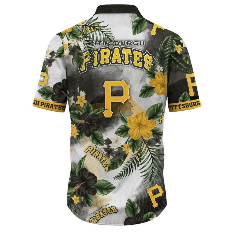 Pittsburgh Pirates Floral Graphic Aloha Shirt for Men and Women - Image 3