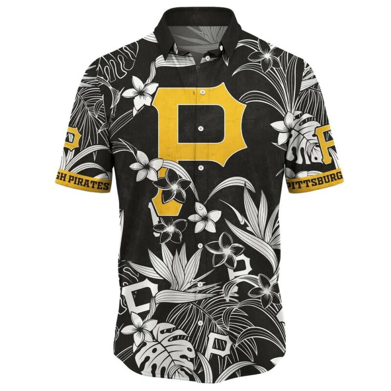 Pittsburgh Pirates Floral Aloha Shirt - Unisex Graphic Tropical Tee - Image 2