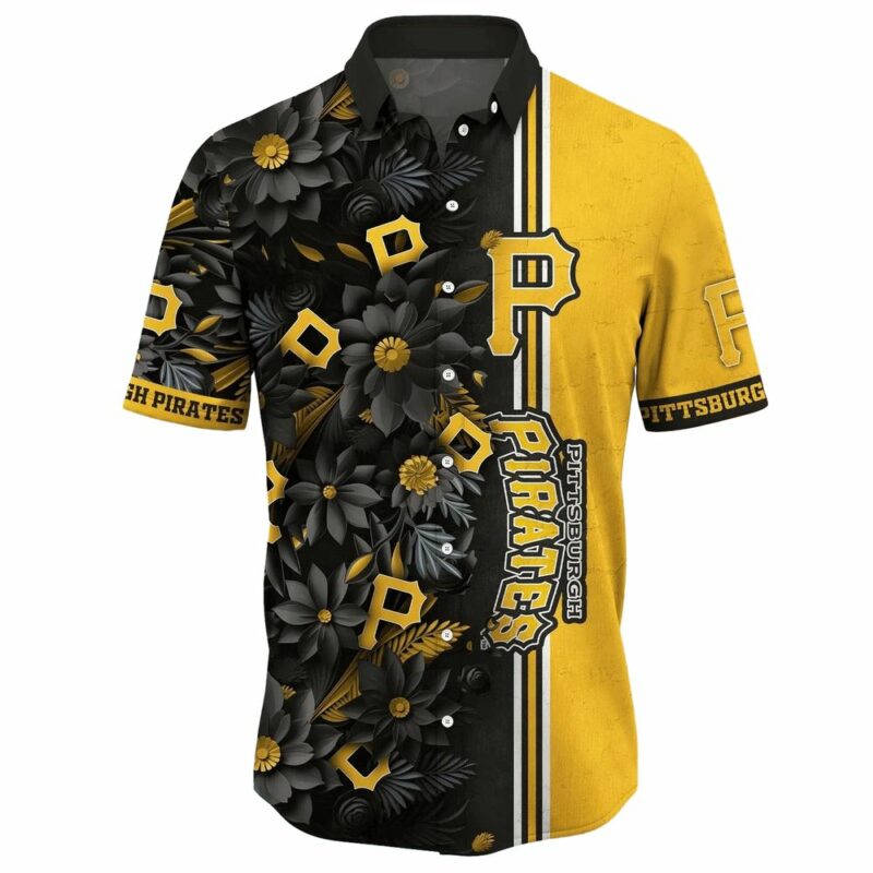 Pittsburgh Pirates Floral Aloha Shirt - Unisex Graphic Print Gift - Image 2