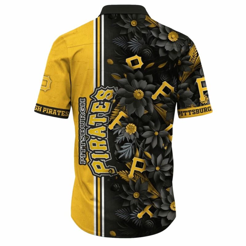 Pittsburgh Pirates Floral Aloha Shirt - Unisex Graphic Print Gift - Image 3