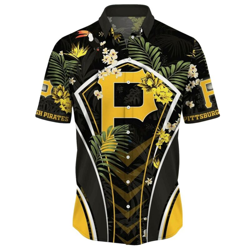 Pittsburgh Pirates Floral Aloha Shirt - Unisex Graphic Tropical Tee - Image 2
