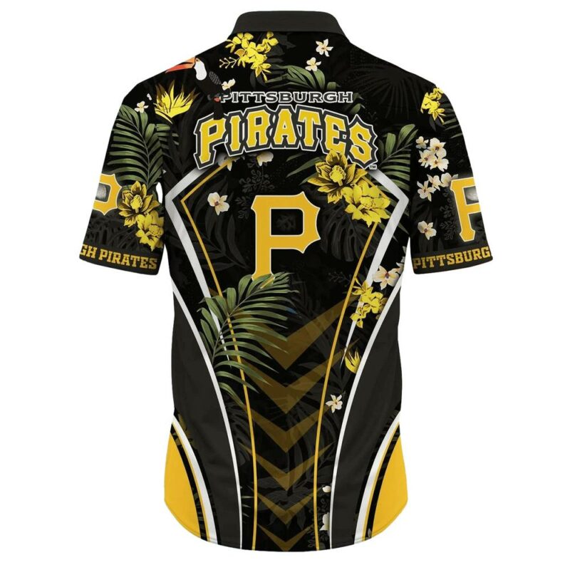 Pittsburgh Pirates Floral Aloha Shirt - Unisex Graphic Tropical Tee - Image 3