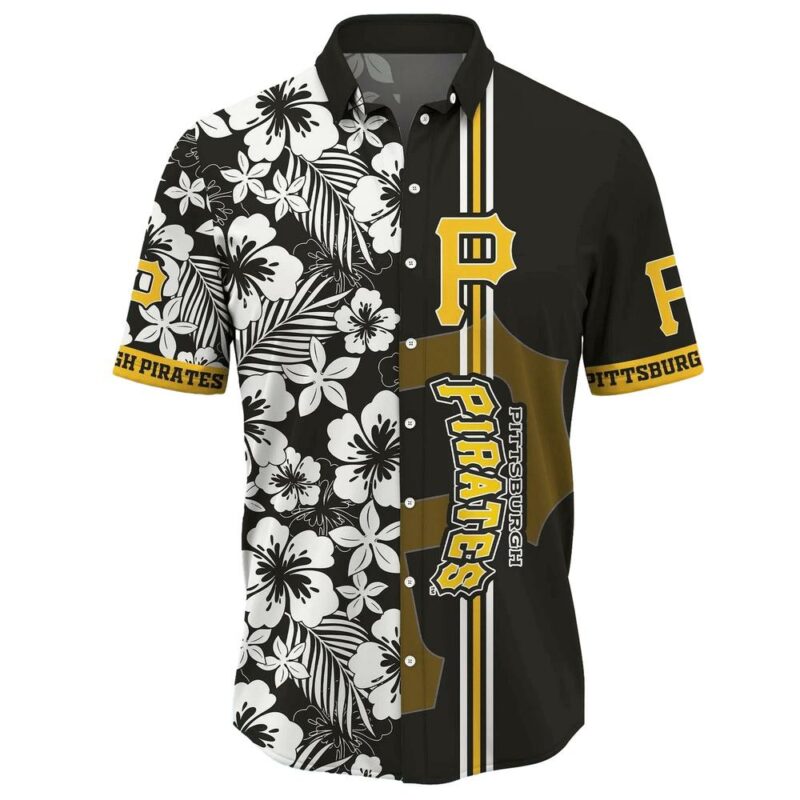 Pittsburgh Pirates Floral Aloha Shirt - Unisex Graphic Print Design - Image 2